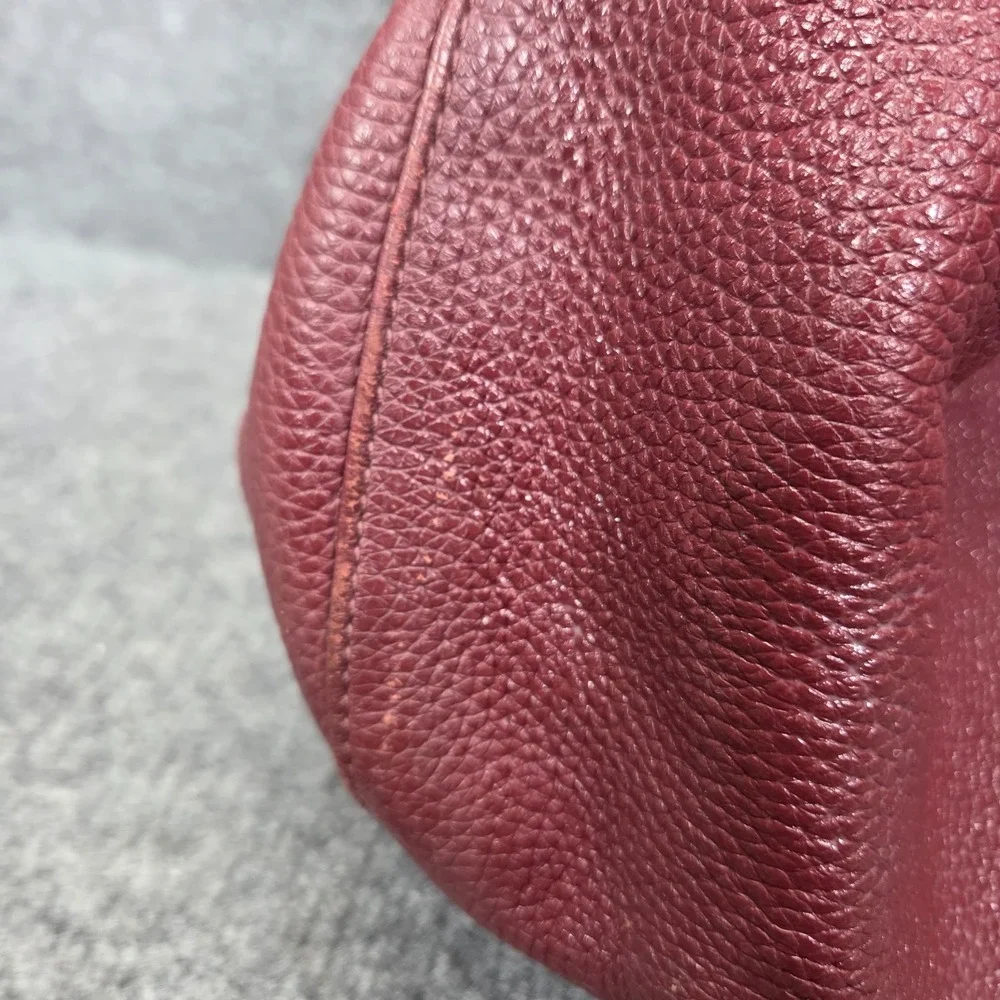 MICHAEL KORS Leather Maroon Charm Tassel‎ Large Hobo Sac Purse Bag